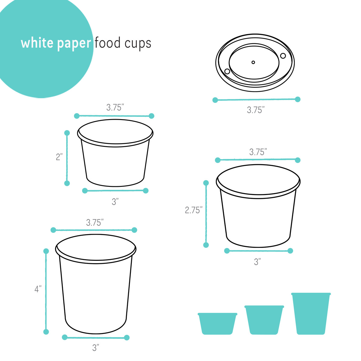 Image of White Paper Food Cups