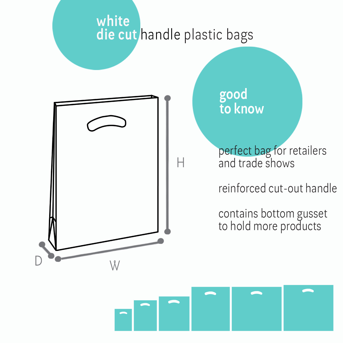 Image of White Die Cut Handle Plastic Bags Image of White Die Cut Handle Plastic Bags