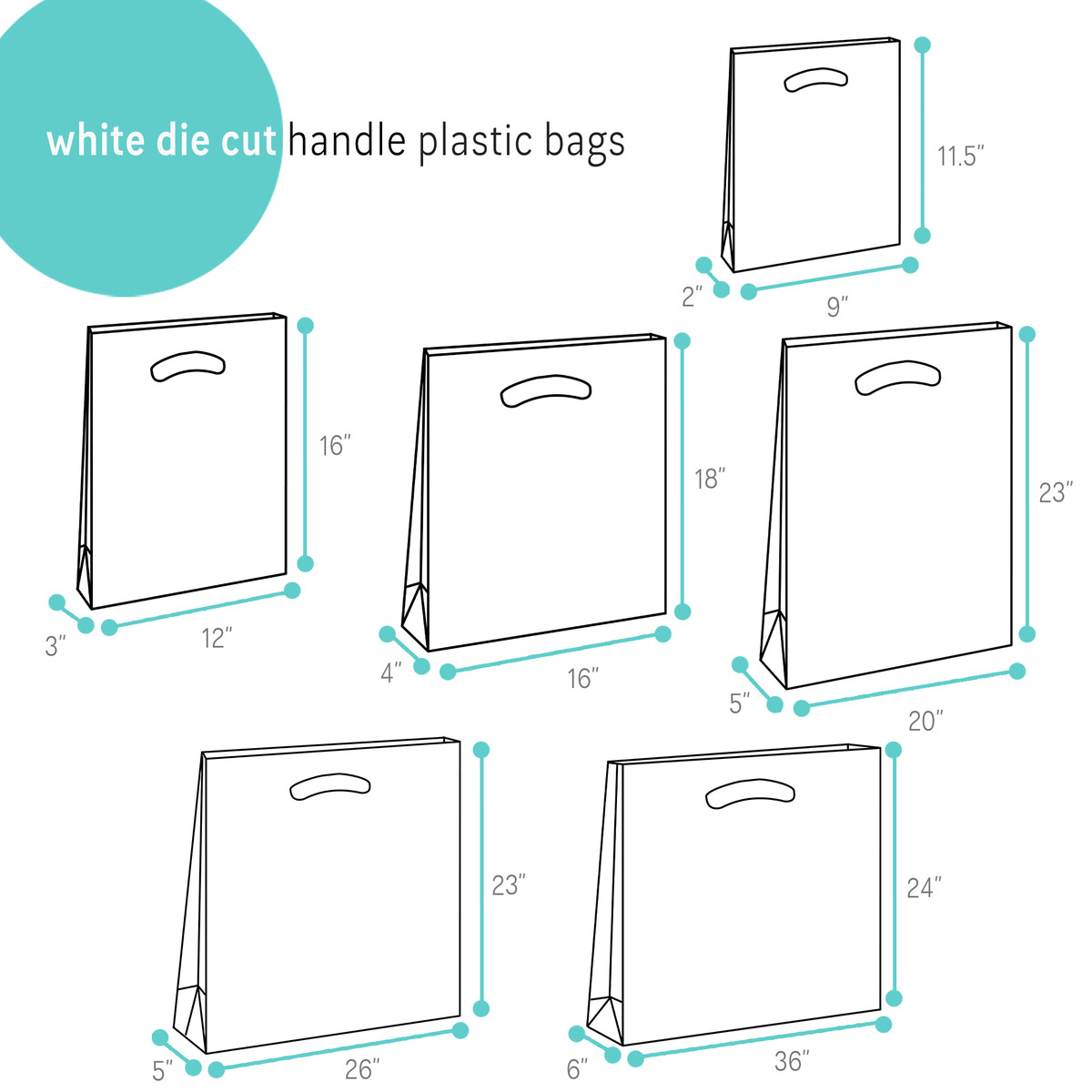 Image of White Die Cut Handle Plastic Bags