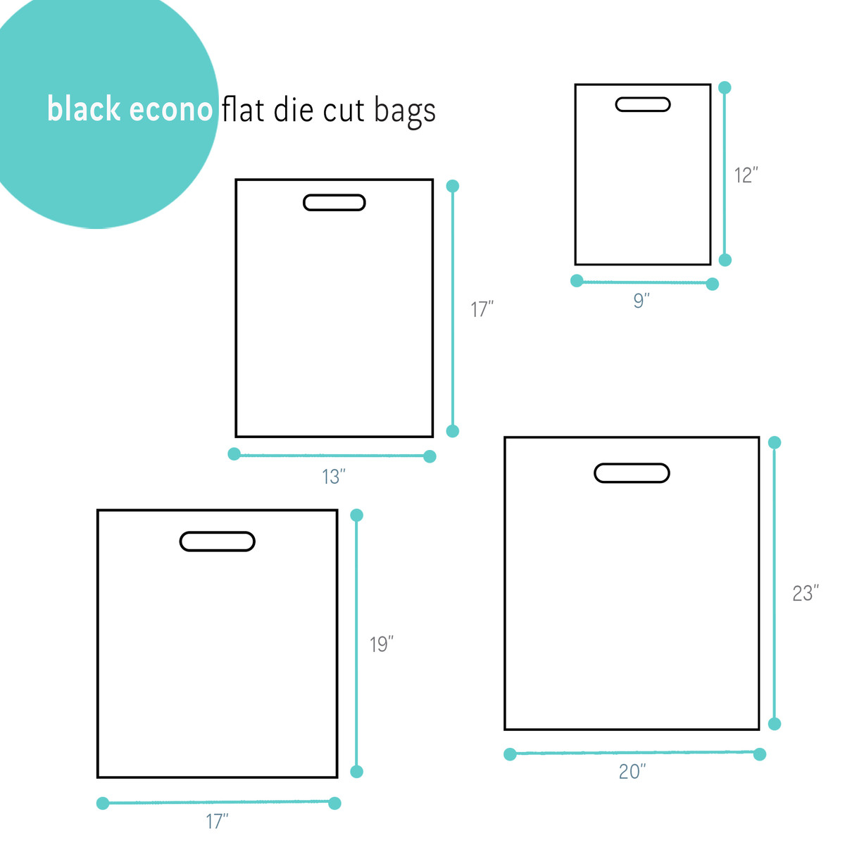 Image of Black Econo Flat Die Cut Bags