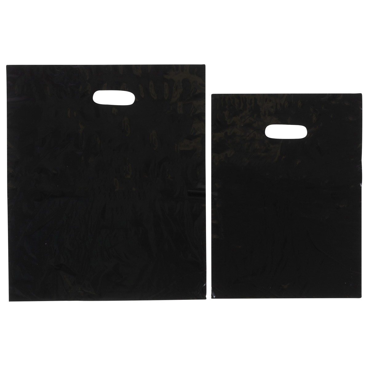 Image of Black Econo Flat Die Cut Bags