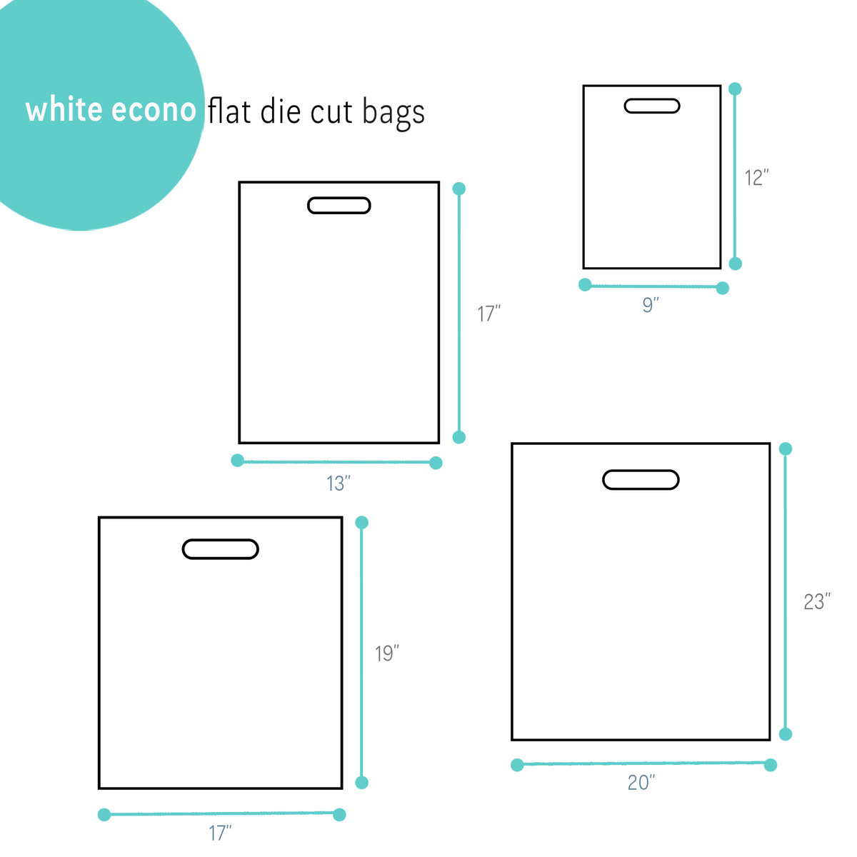 Image of White Econo Flat Die Cut Bags