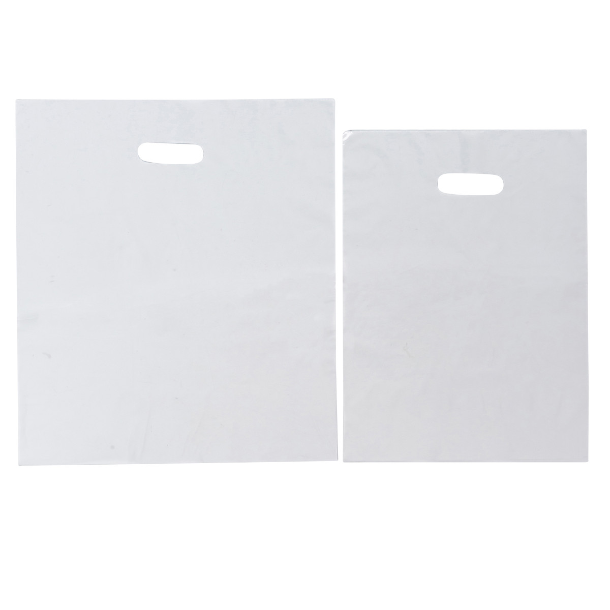 Image of White Econo Flat Die Cut Bags Image of White Econo Flat Die Cut Bags