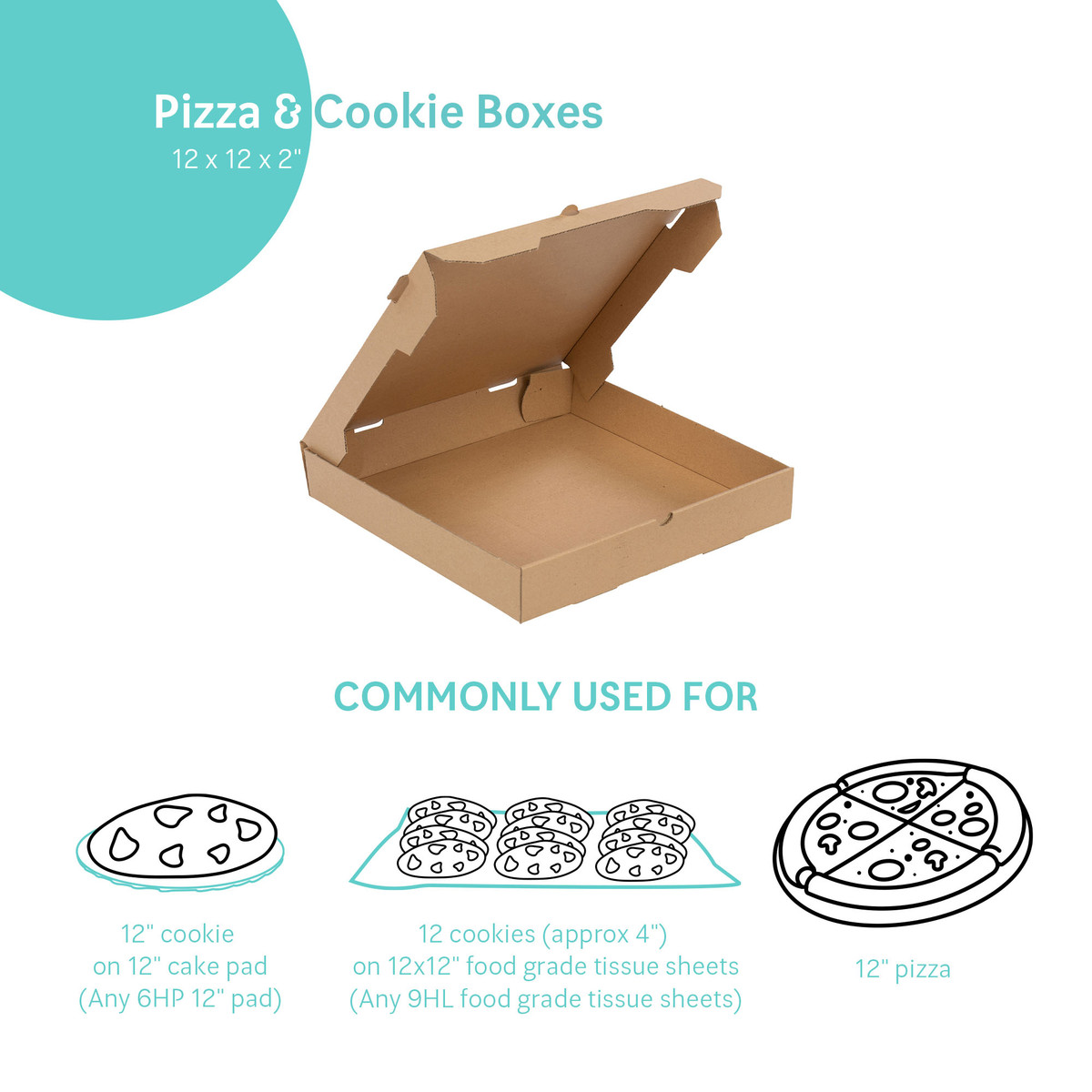 12 x 12 x 2in. - Kraft