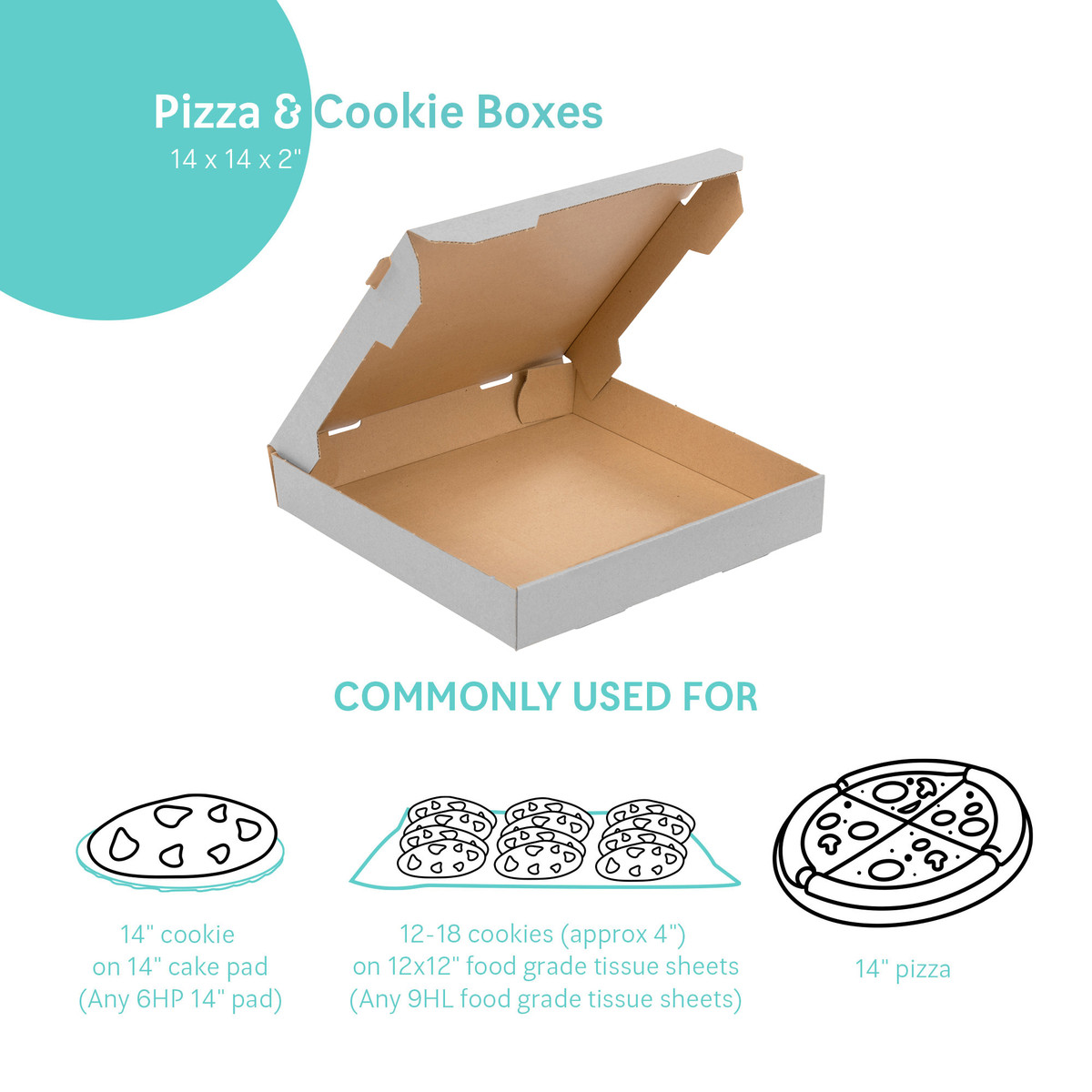 14 x 14 x 2in. - White