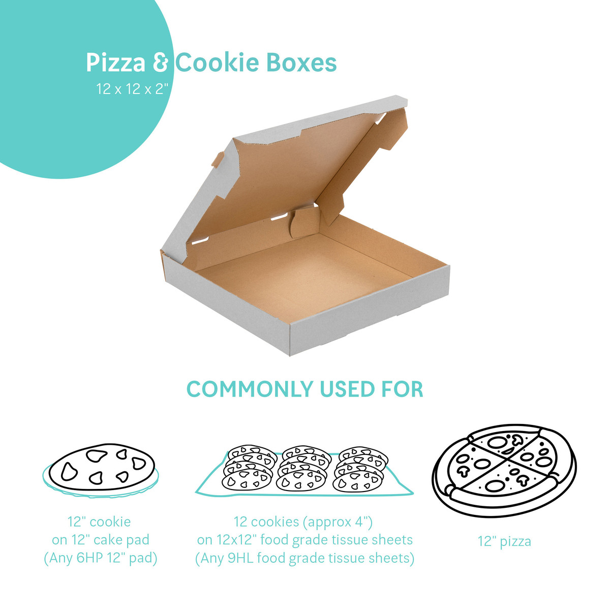 12 x 12 x 2in. - White