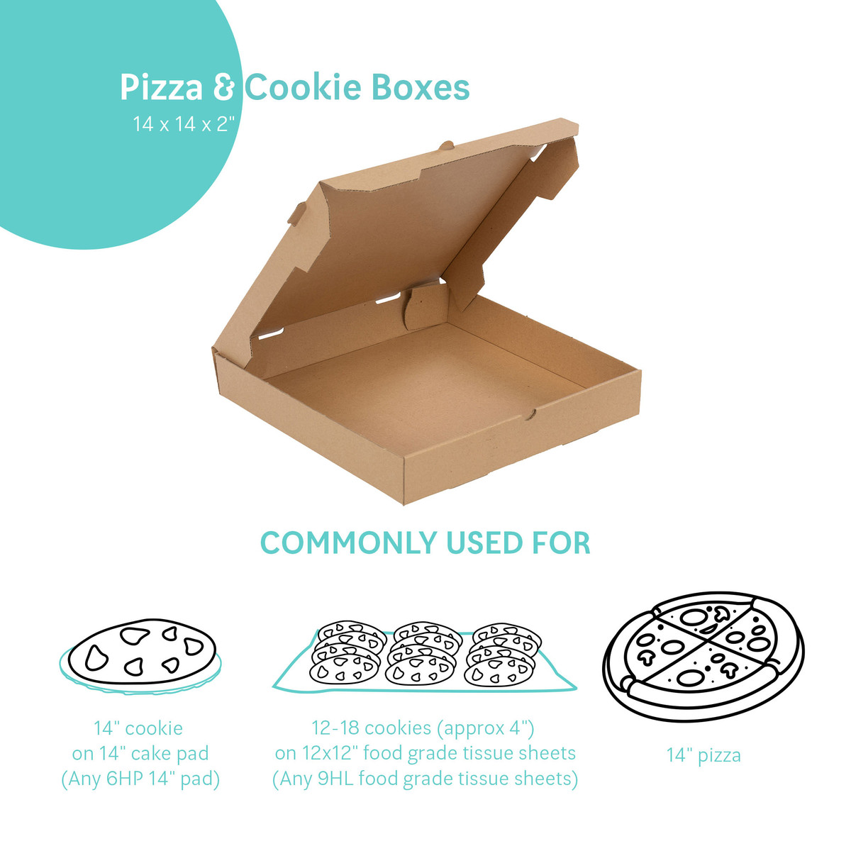 14 x 14 x 2in. - Kraft