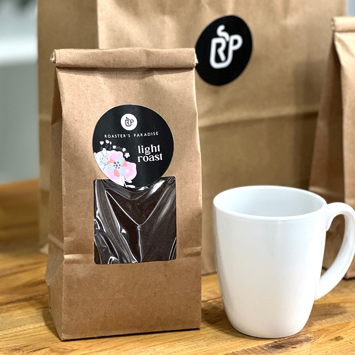 Image of Natural Coffee Bags with Windows & Tin Ties