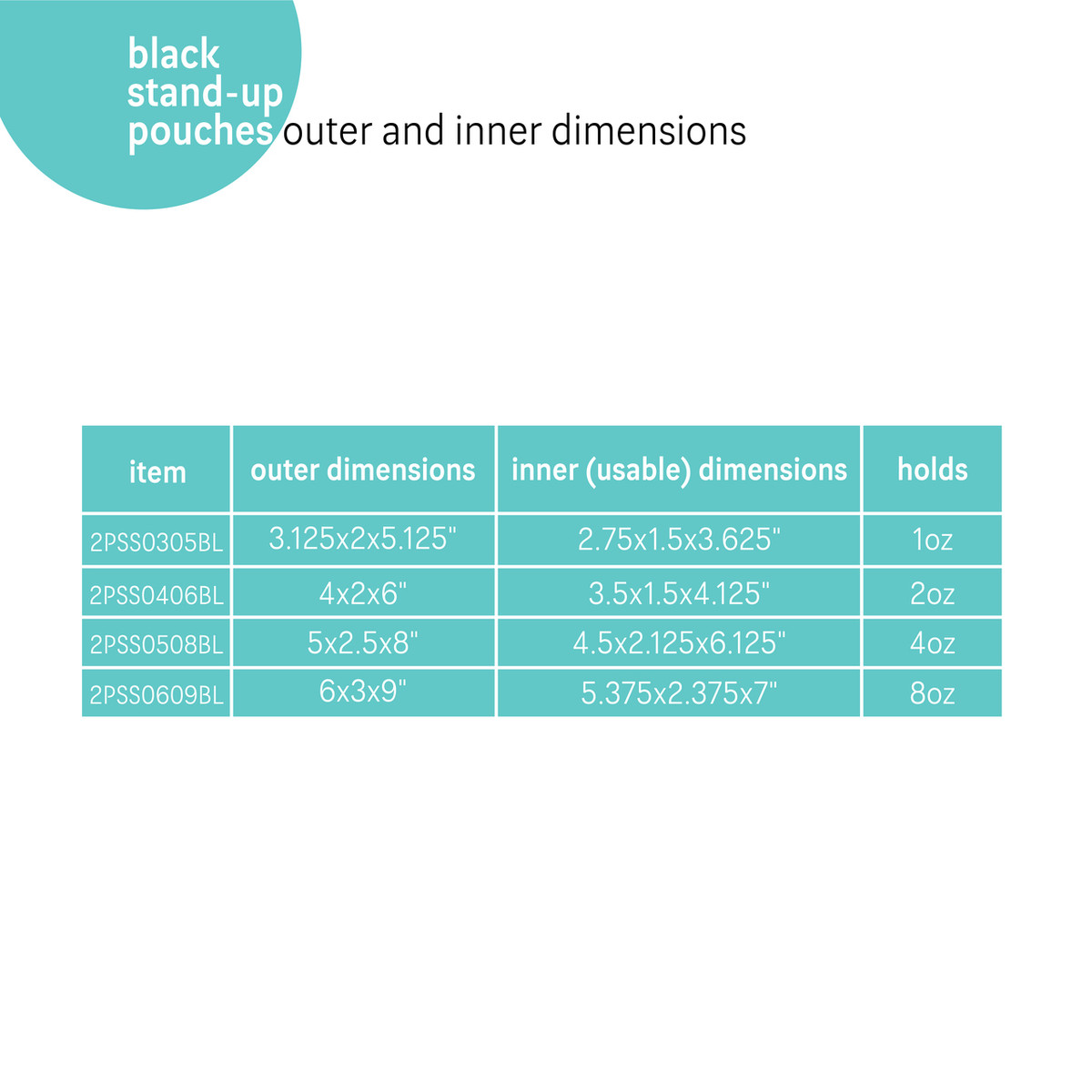 Image of Black Stand Up Pouches