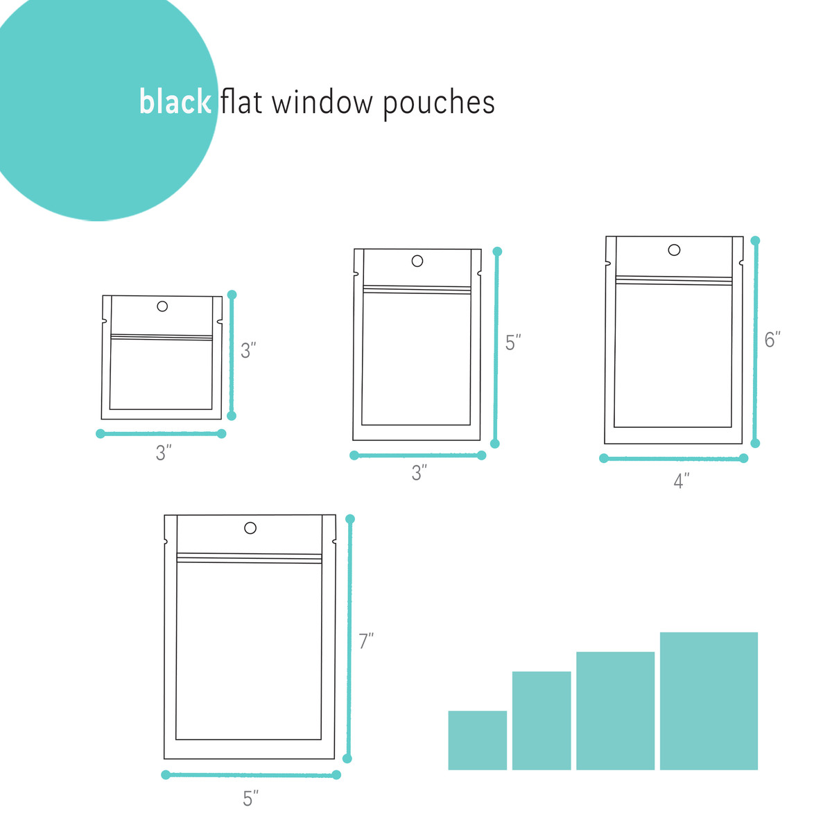 Image of Black Flat Window Pouches
