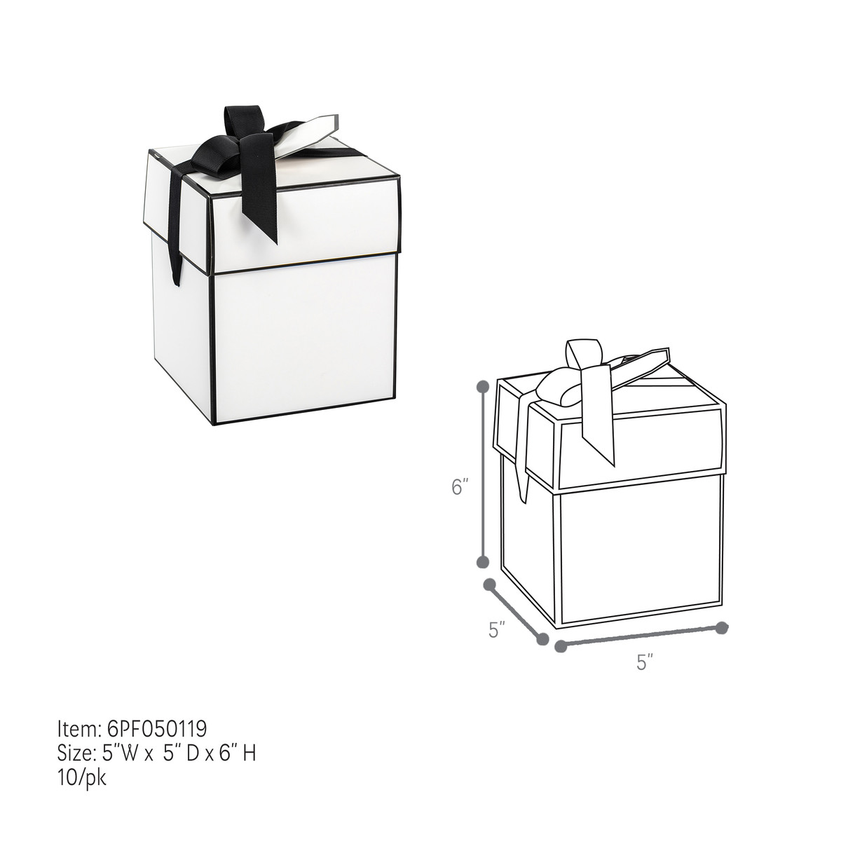 5 x 5 x 6in.