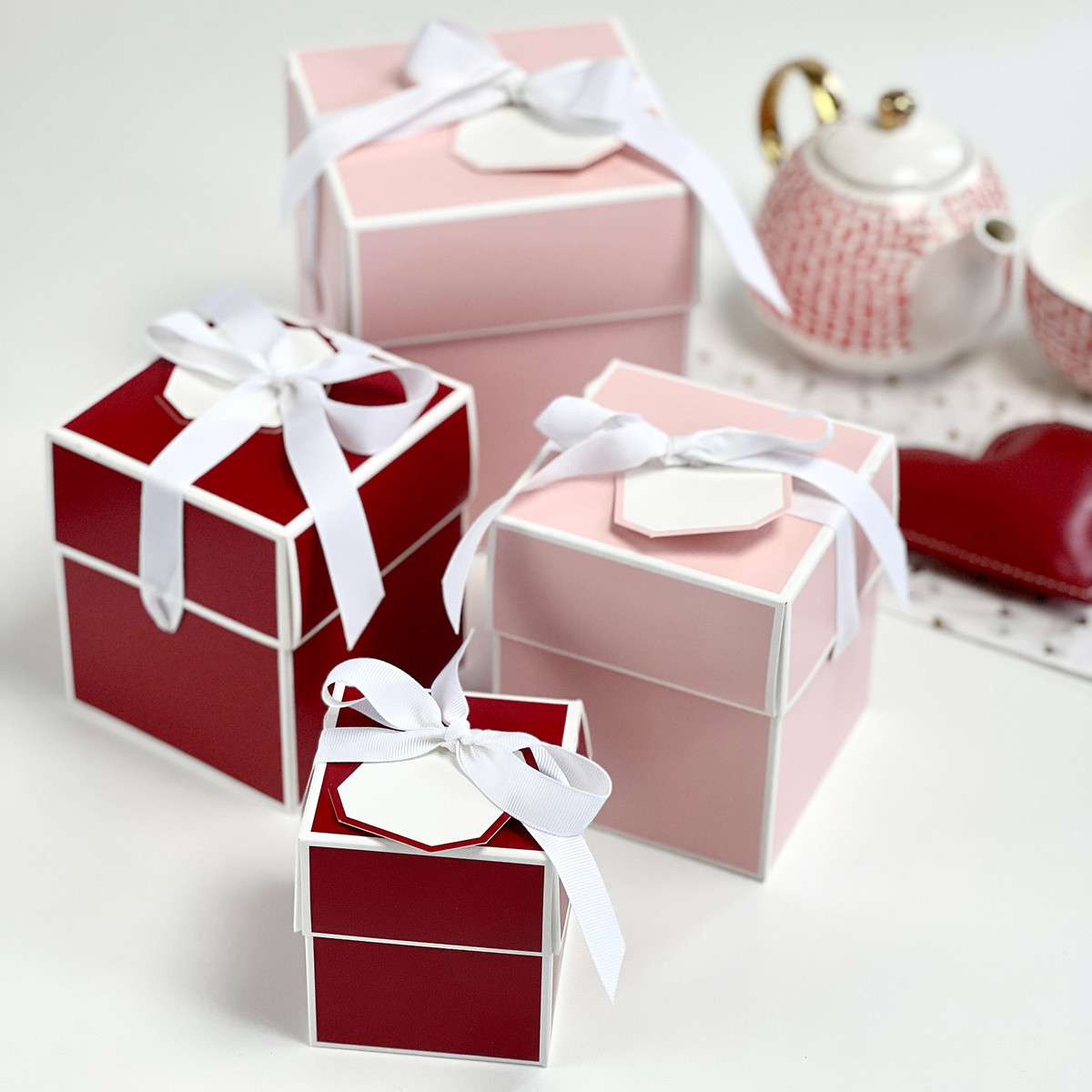 Image of Red Flip Top Gift Boxes