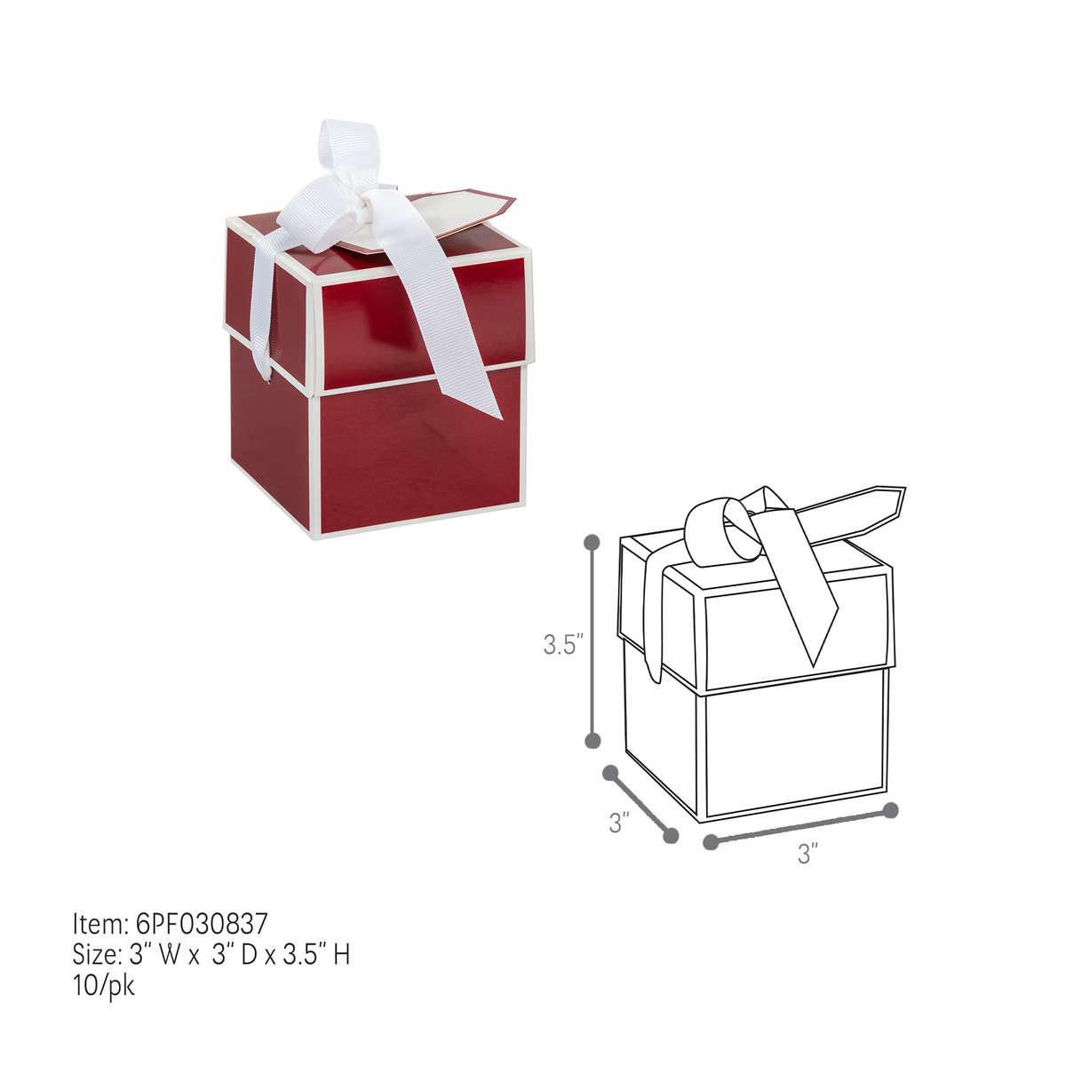 3 x 3 x 3.5in.