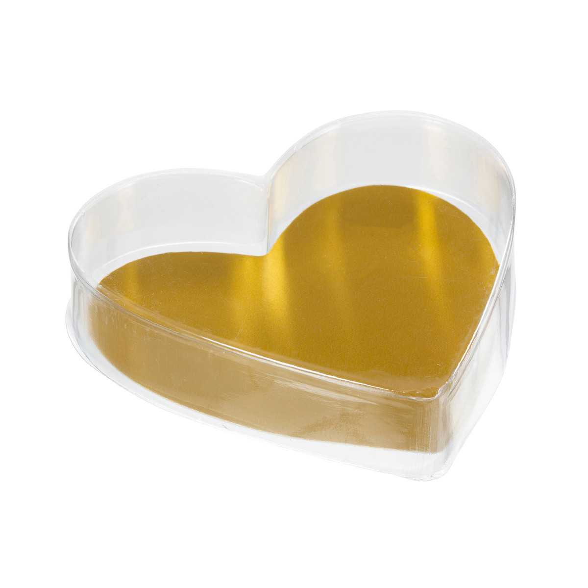 Image of Clear Heart Box with Gold Liner