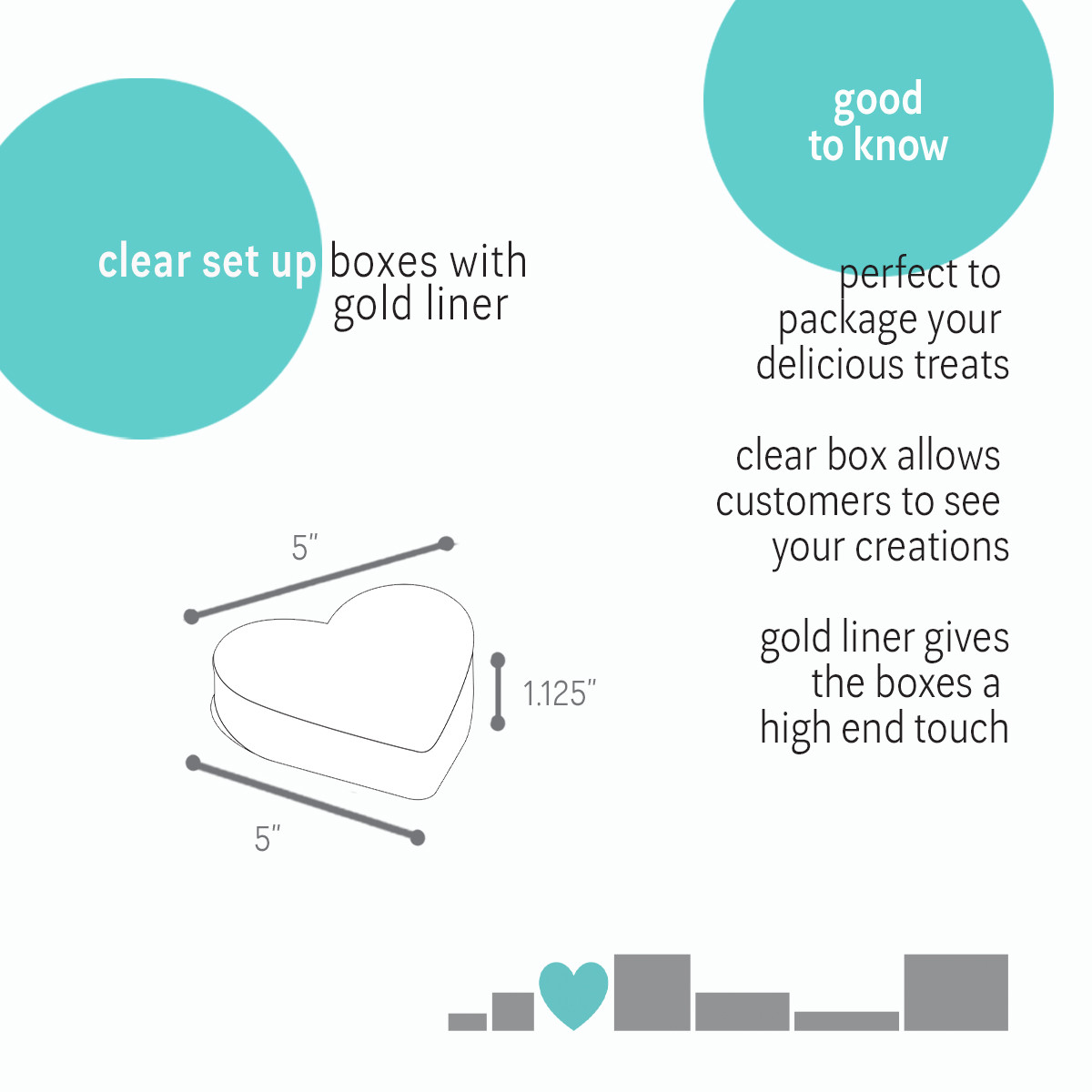 Image of Clear Heart Box with Gold Liner