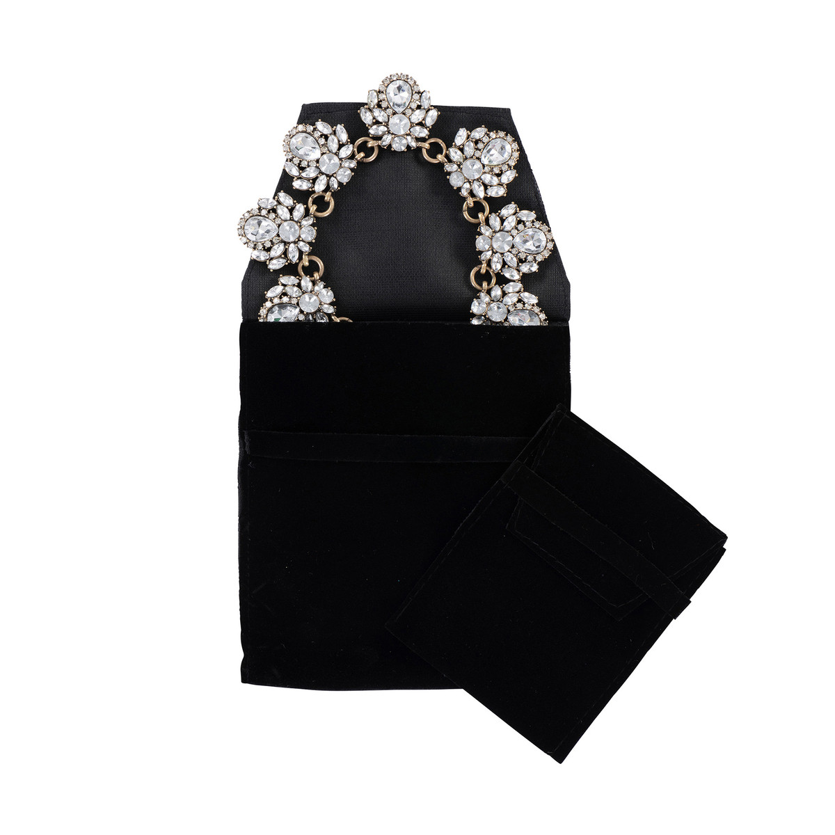 Image of Black Velveteen Flapover Pouches
