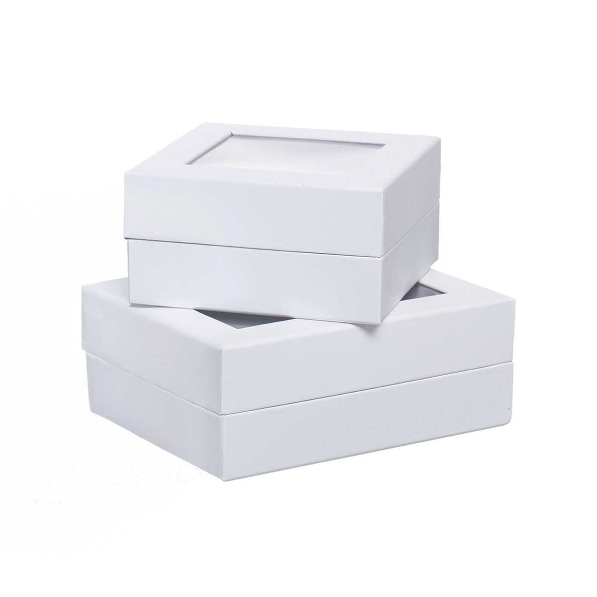 Image des boîtes cadeaux à fenêtre blanche