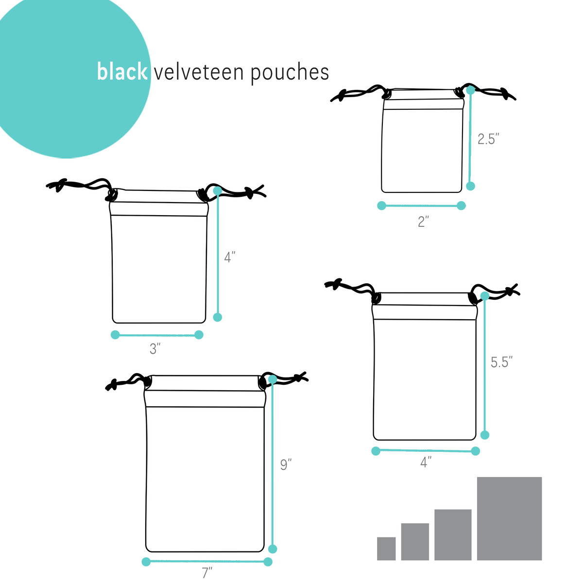 Image of Black Velveteen Pouches