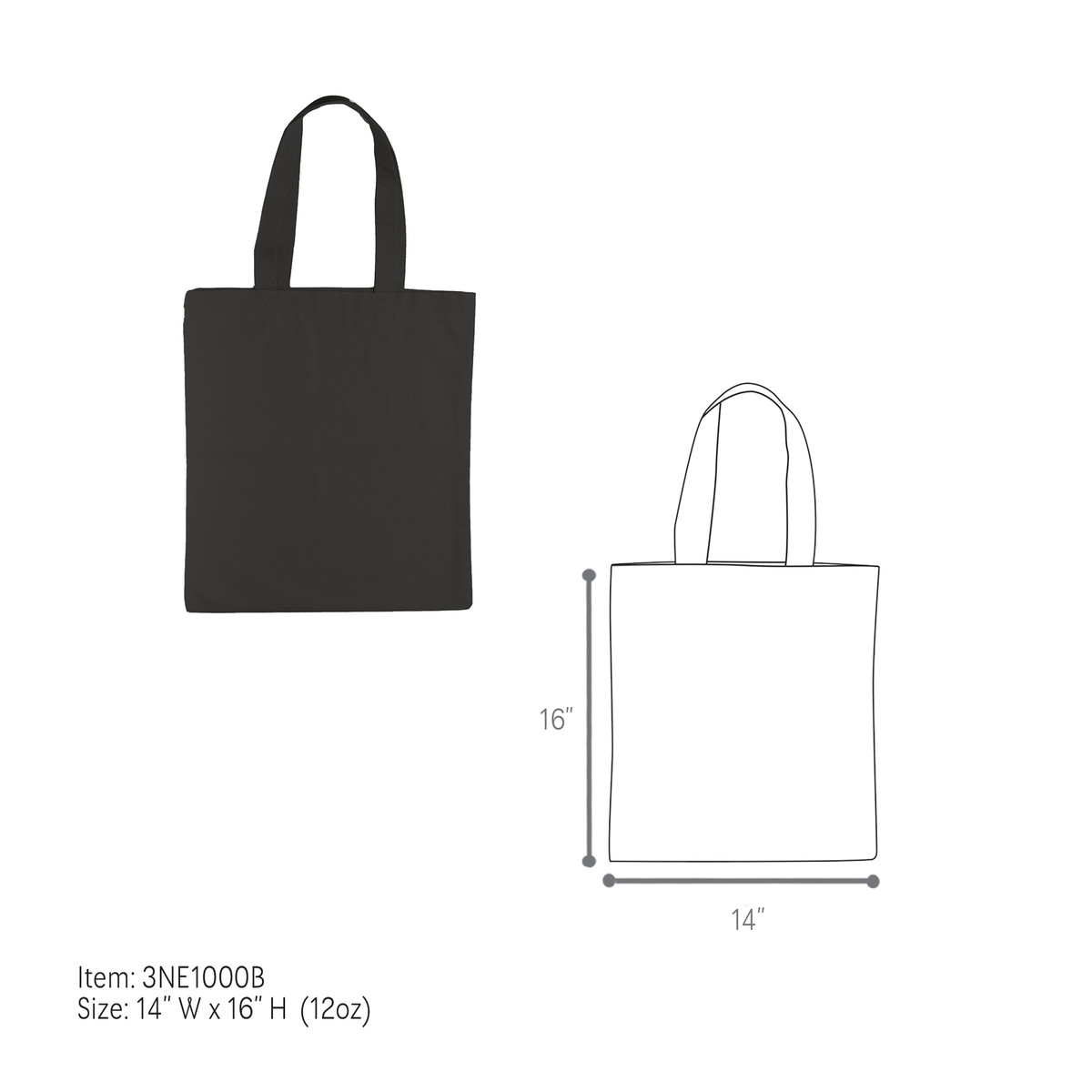 Image of Black Cotton Totes