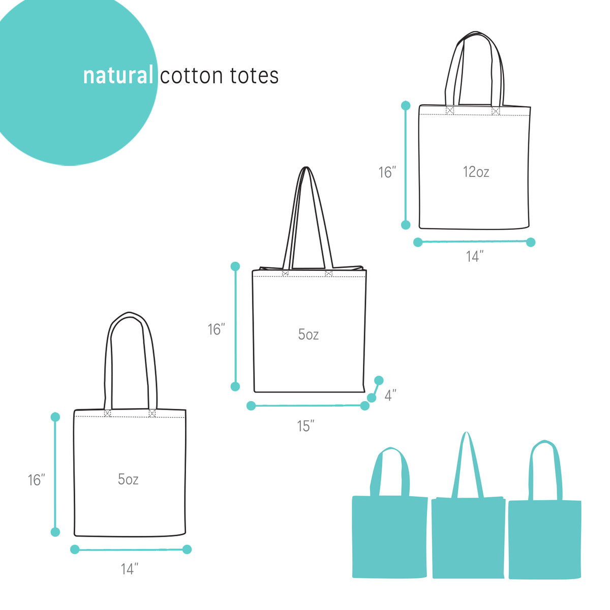 Image of Natural Cotton Totes
