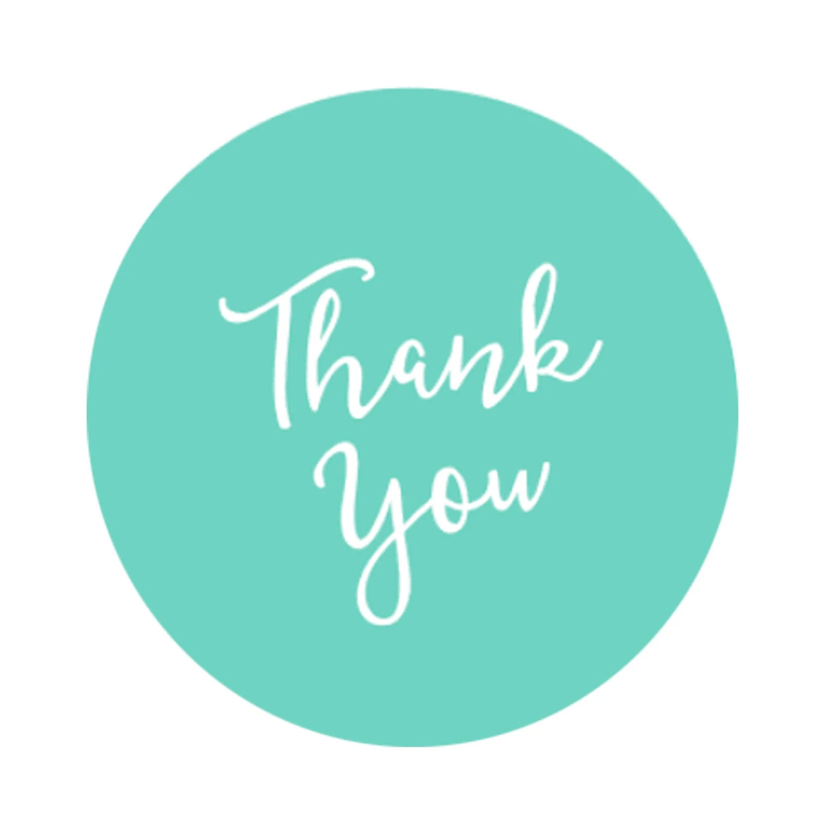 Image of Aqua Thank You Stickers