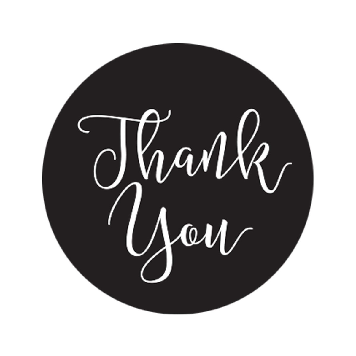 Image of Black Thank You Stickers