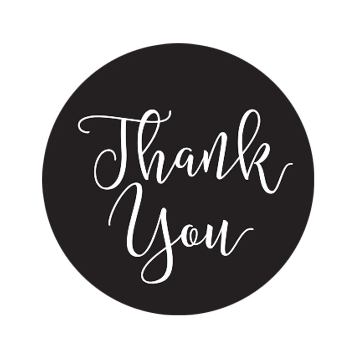 Image of Black Thank You Stickers