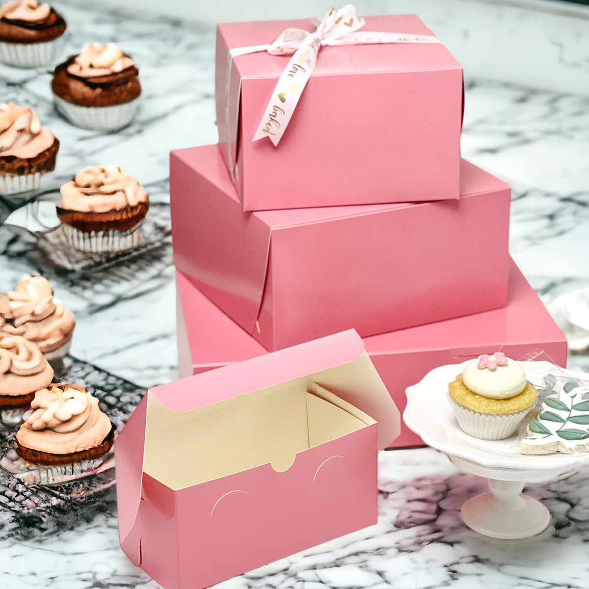 Image of Pink Bakery Boxes