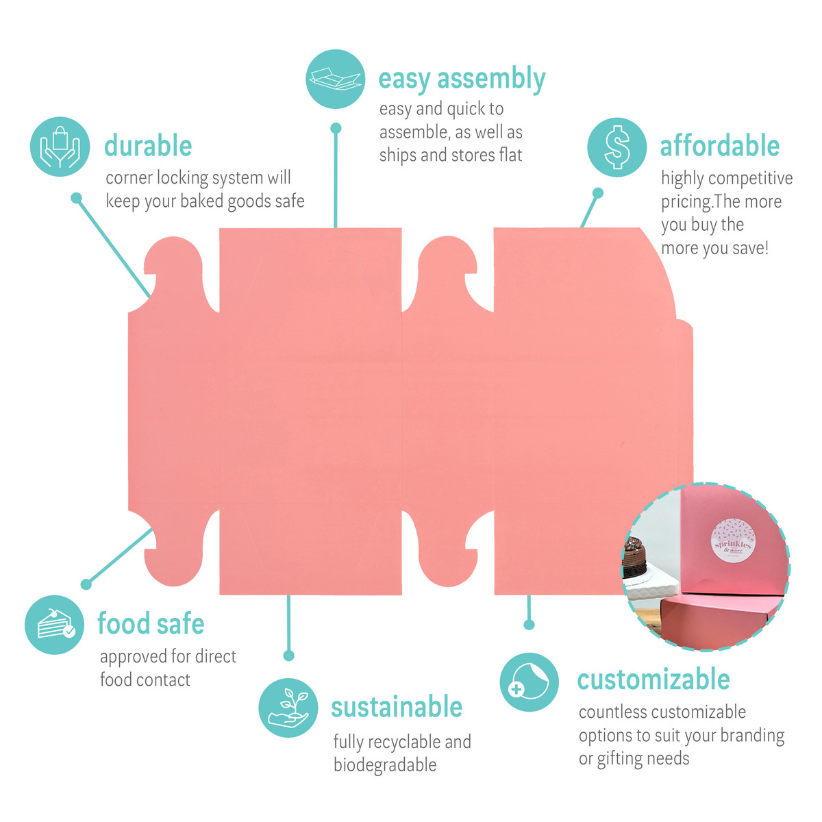 Image of Pink Bakery Boxes