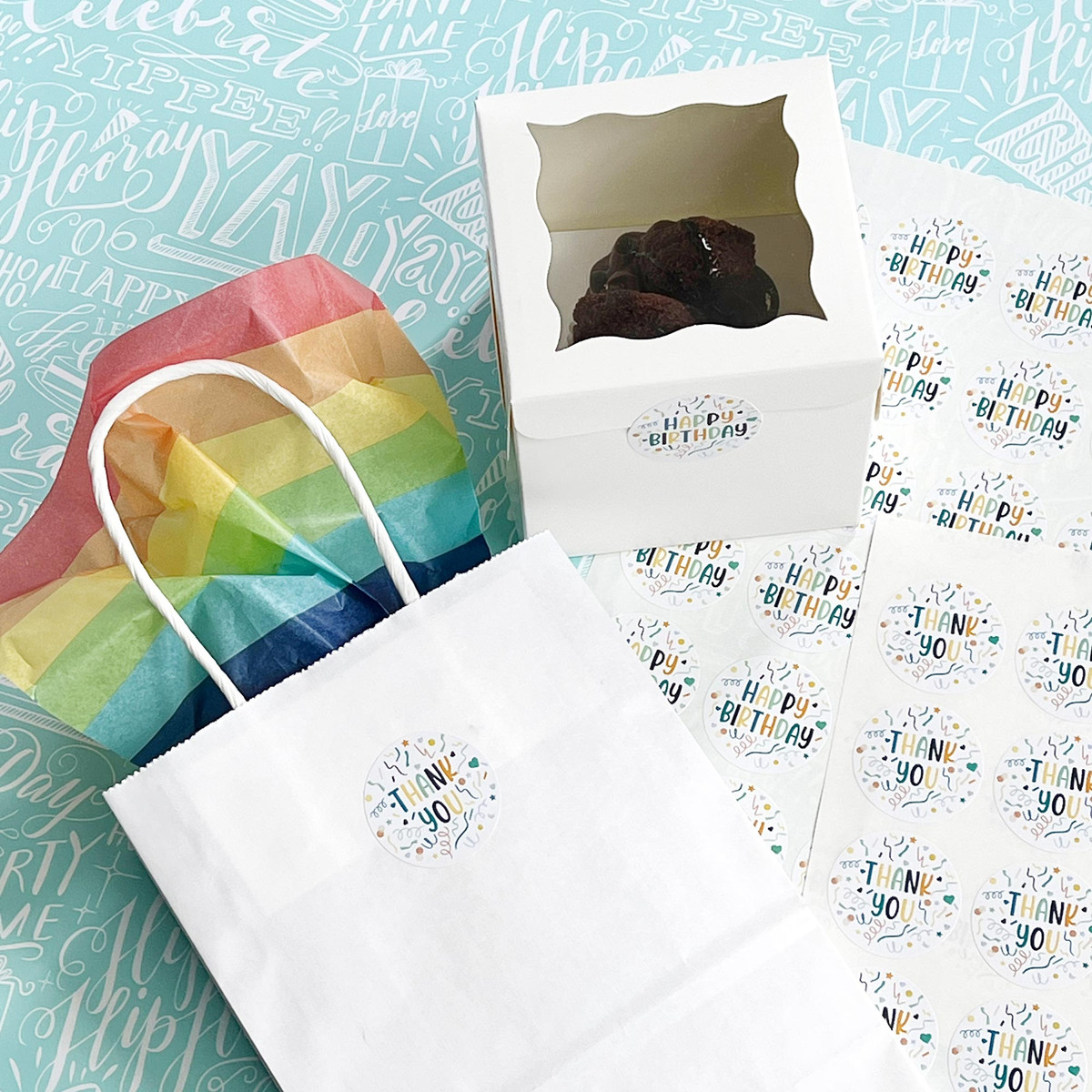 Image of Confetti Thank You Stickers