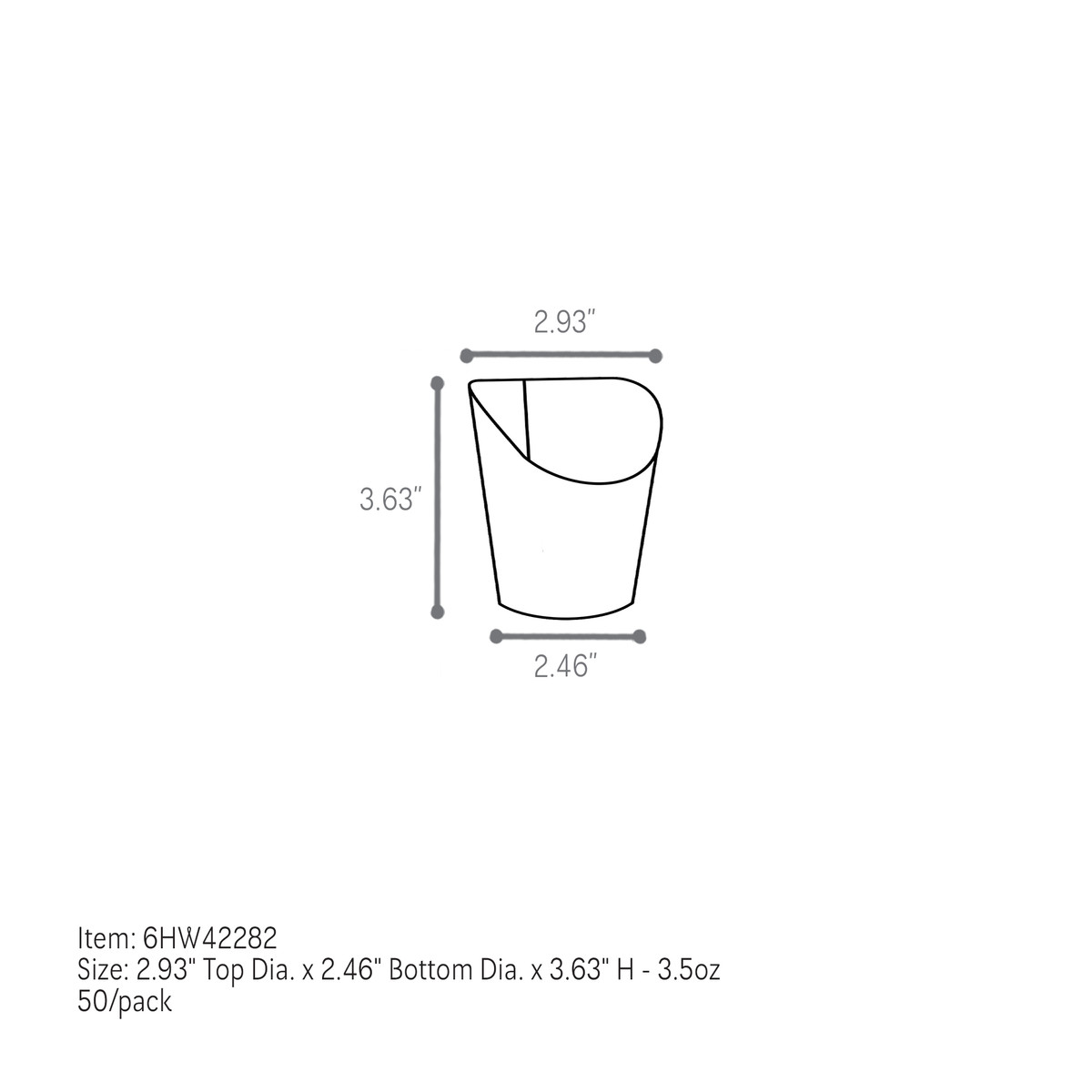 2.93 x 2.46 x 3.63in.