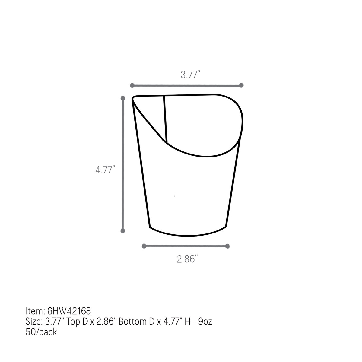 3.77 x 2.86 x 4.77in.