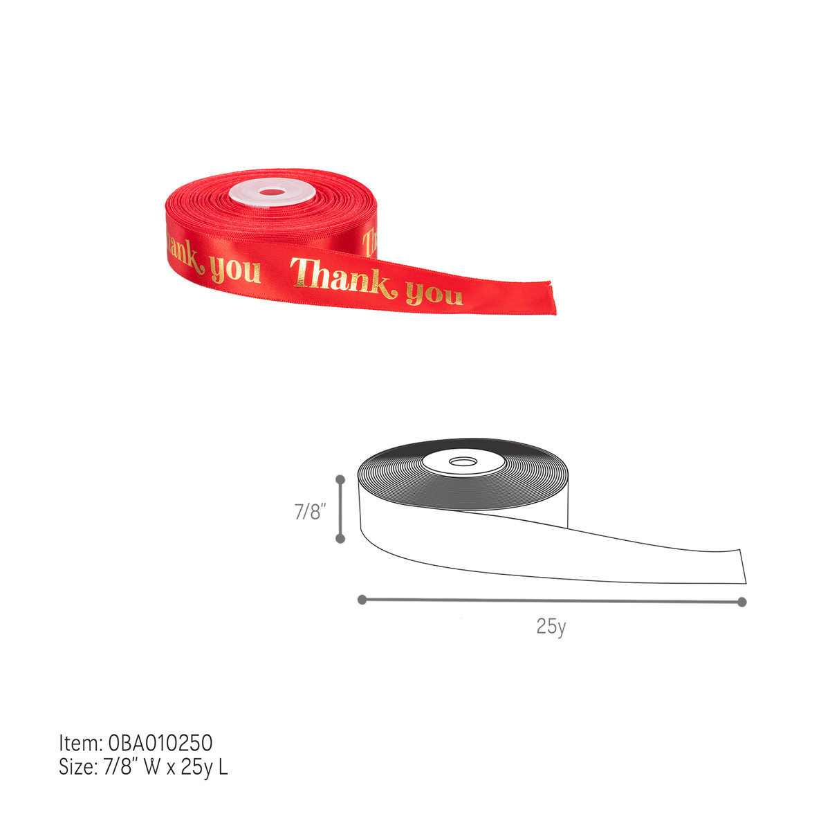Red - 7/8in x 25yd