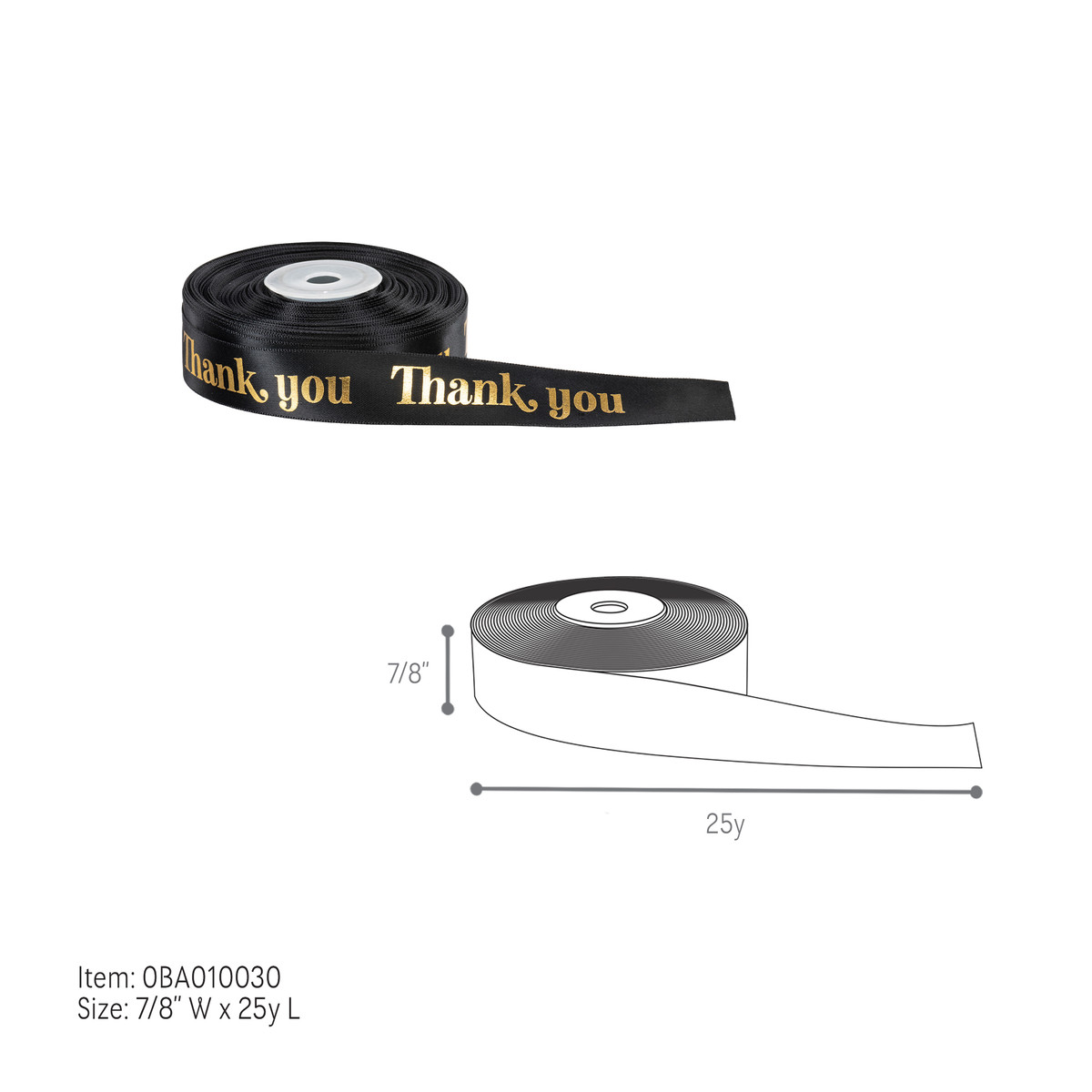 Black - 7/8in x 25yd
