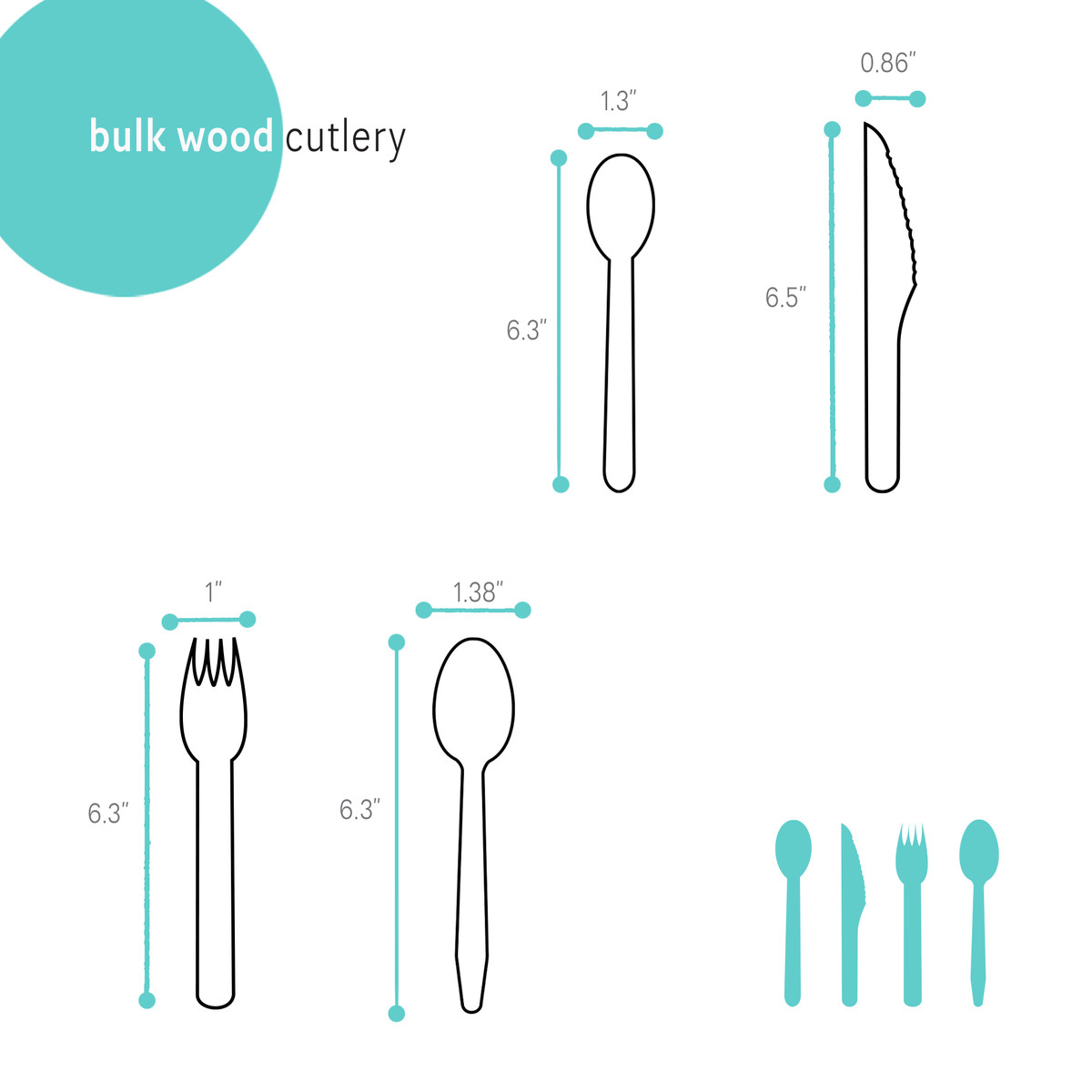 Image of Bulk Wood Cutlery