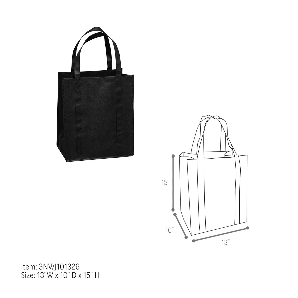 Image of Black Non Woven Jumbo Totes