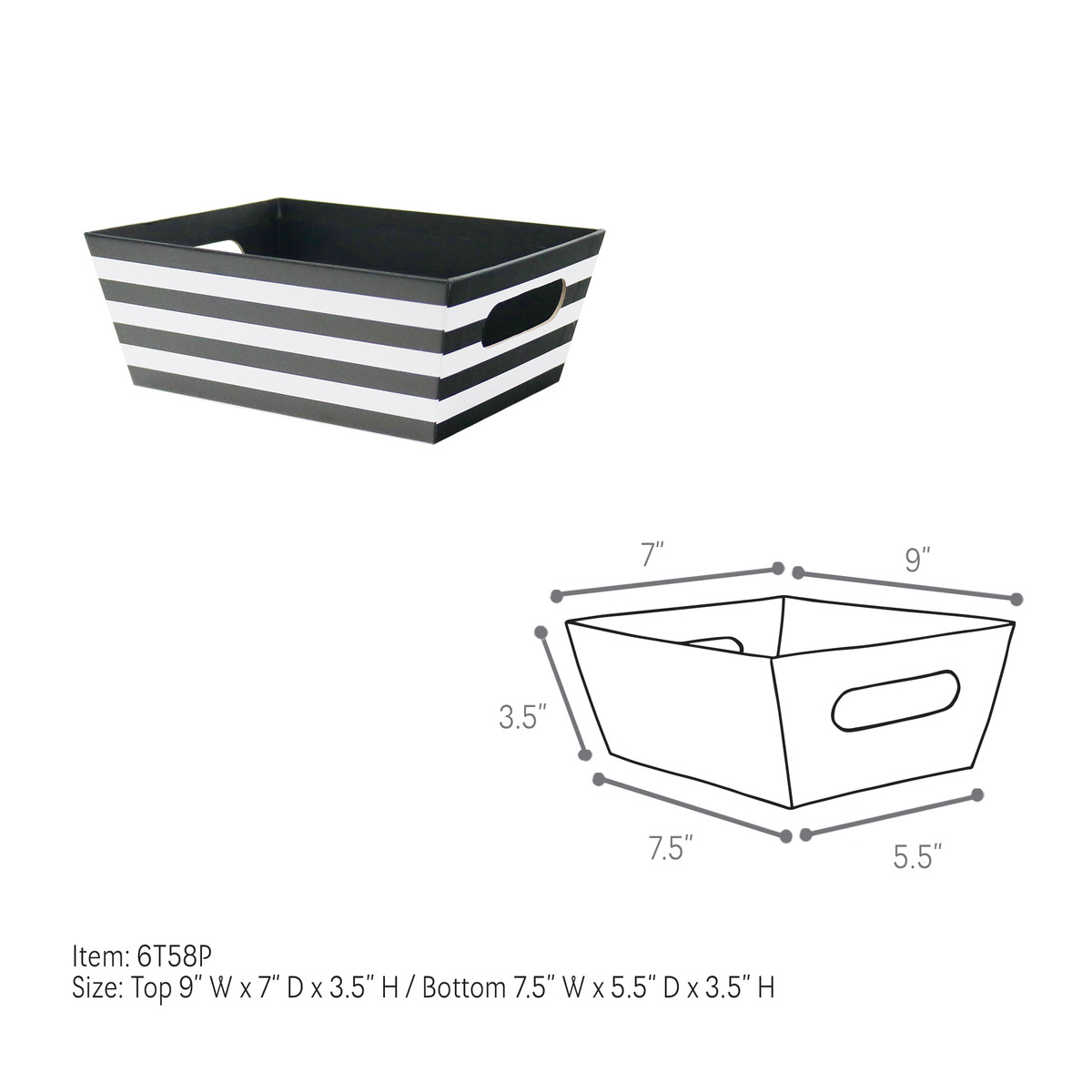 Small - 9 x 7 x 3.5in.