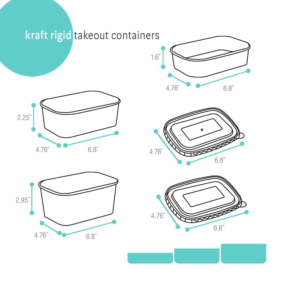 Image of Kraft Rigid Take Out Containers