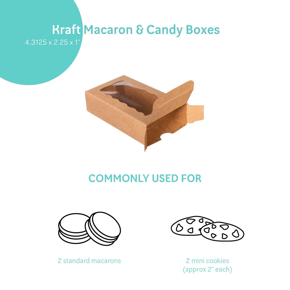 4-5/16 x 2.25 x 1in - Fits 2 macarons