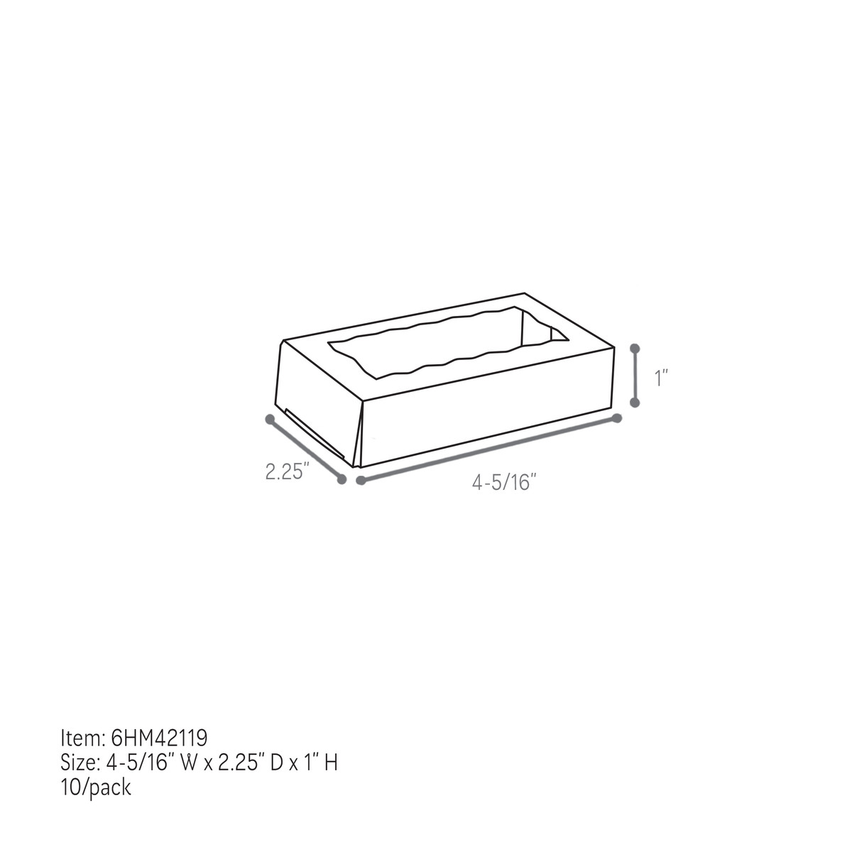 4-5/16 x 2.25 x 1in - Fits 2 macarons