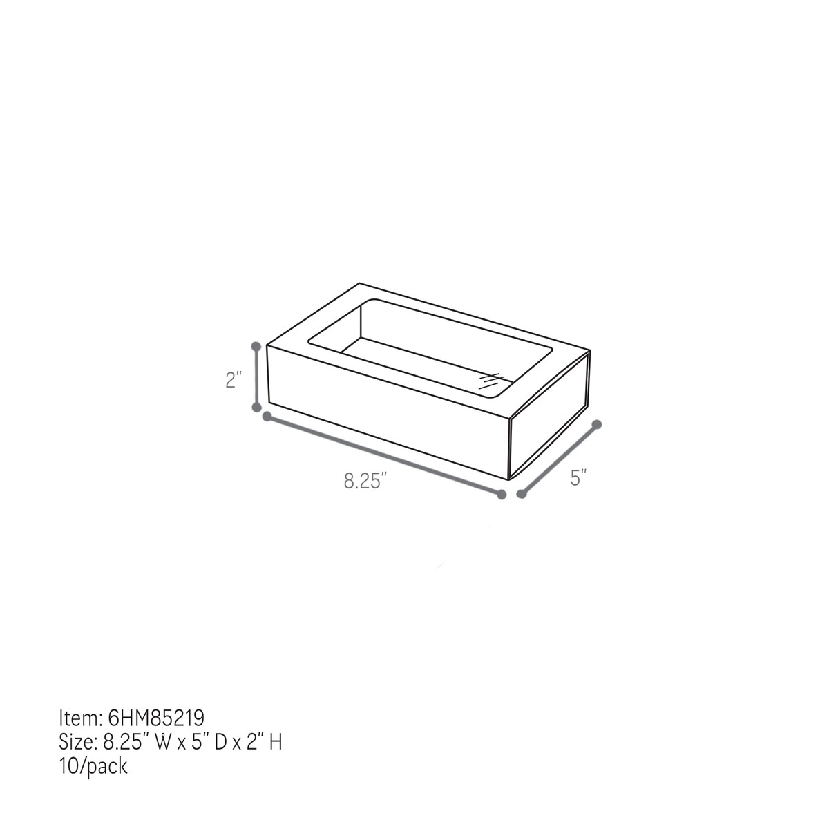 8.25 x 5 x 2in - Fits 12 macarons 8.25 x 5 x 2in - Fits 12 macarons
