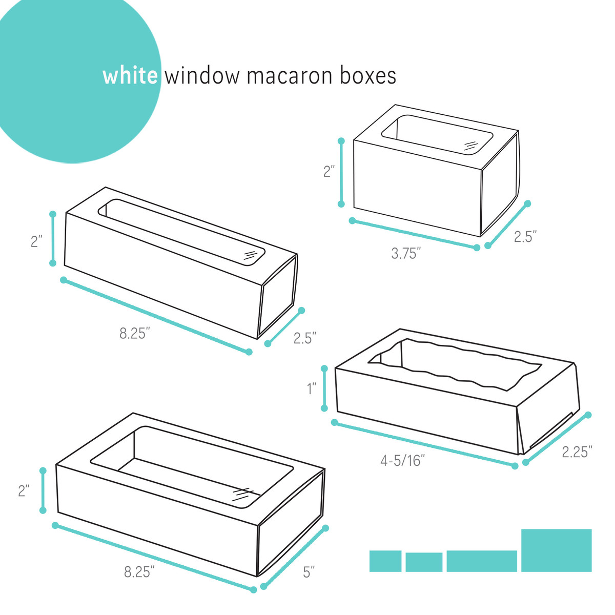 Image of White Window Macaron Boxes