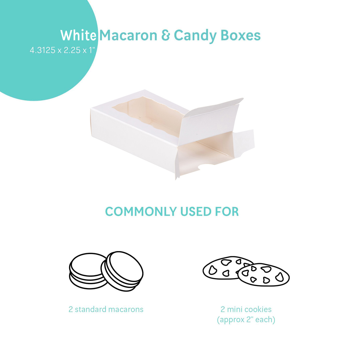 4-5/16 x 2.25 x 1in - Fits 2 macarons