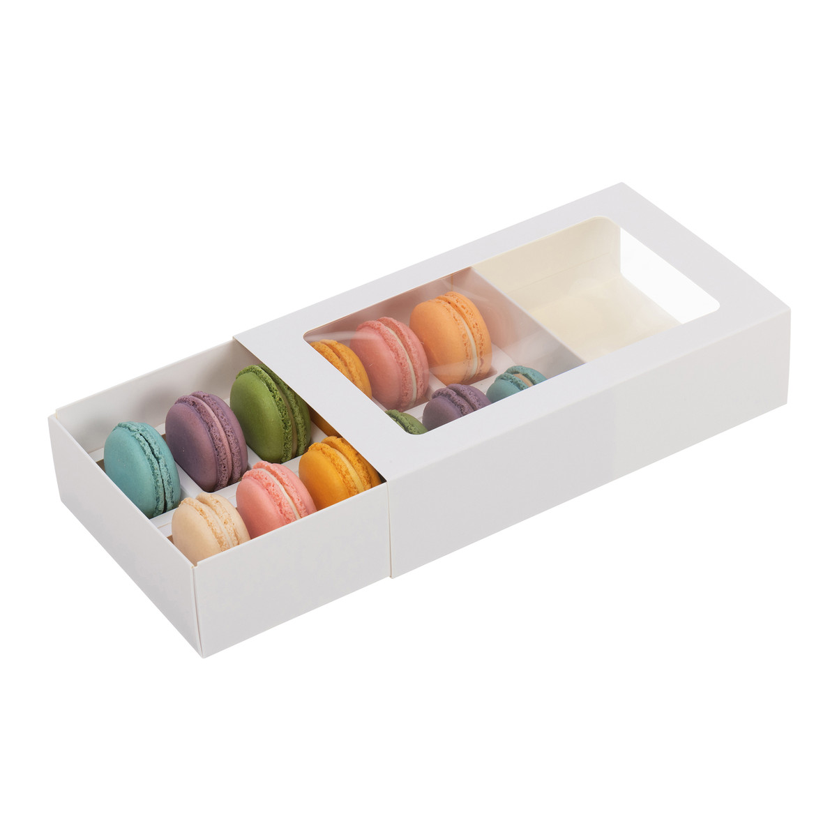8.25 x 5 x 2in - Fits 12 macarons