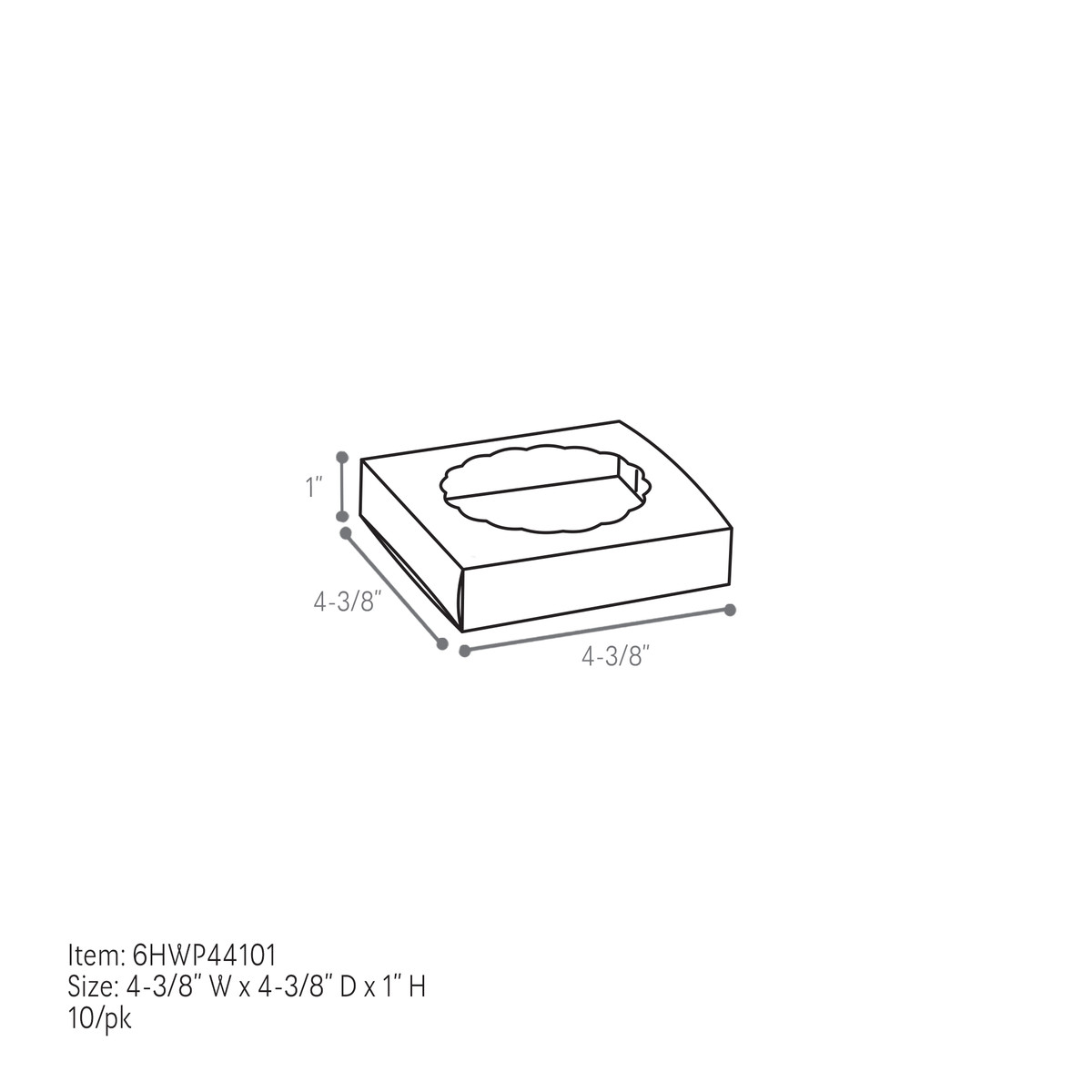 4-3/8 x 4-3/8 x 1in. - 1pc