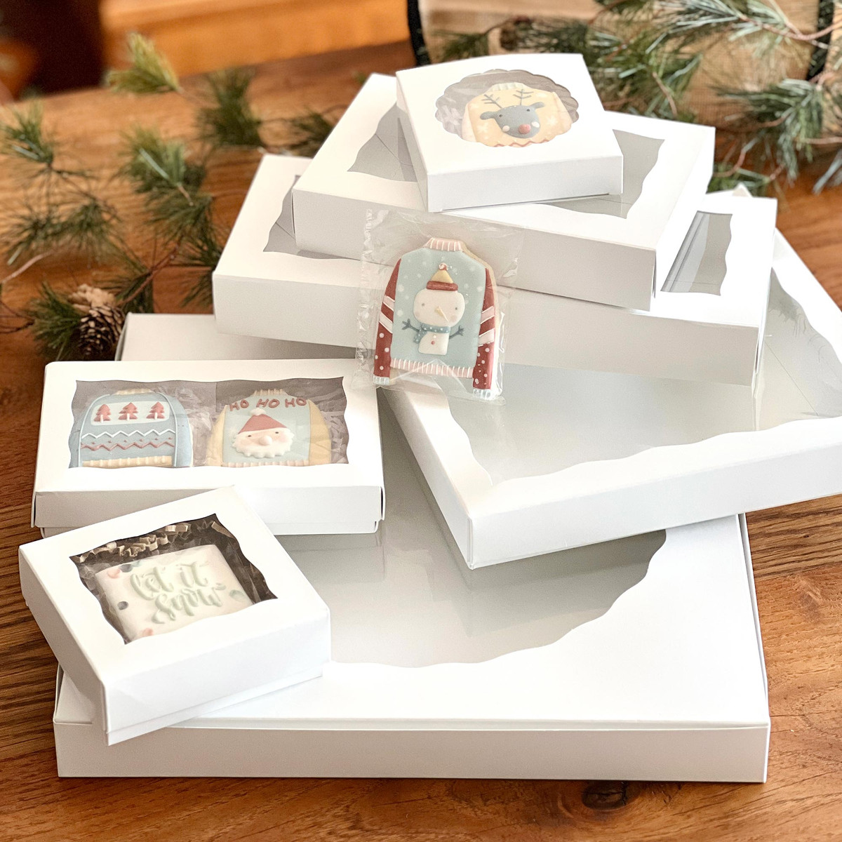 Image of White Window Cookie Boxes