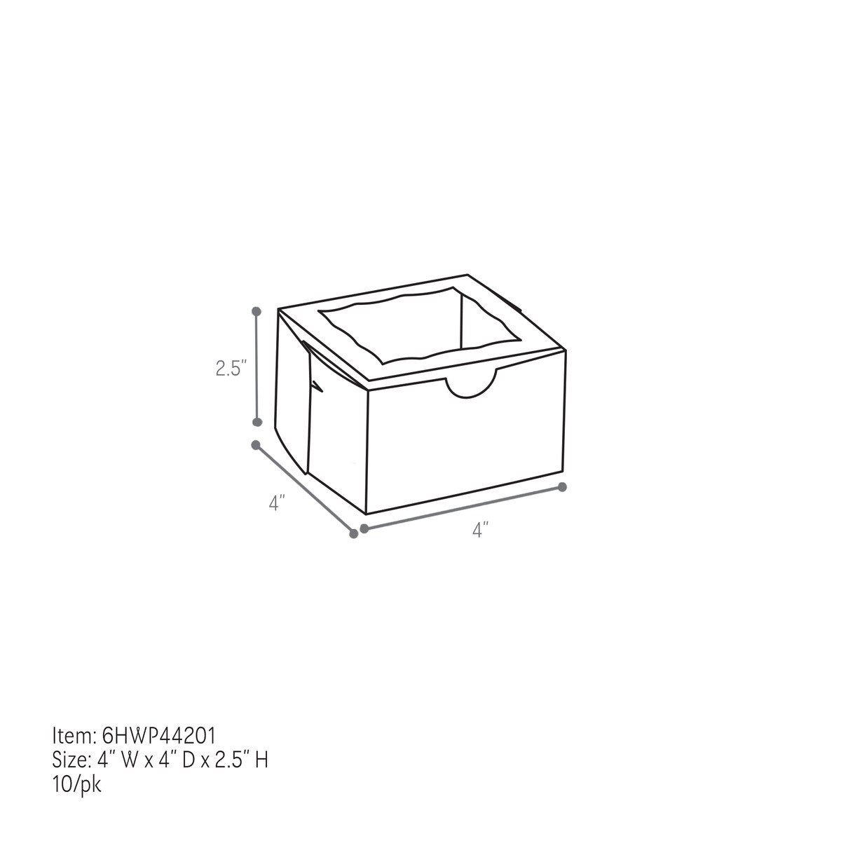 4 x 4 x 2.5in. - 1pc
