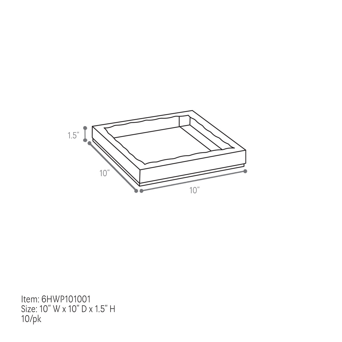 10 x 10 x 1.5in. - 1pc