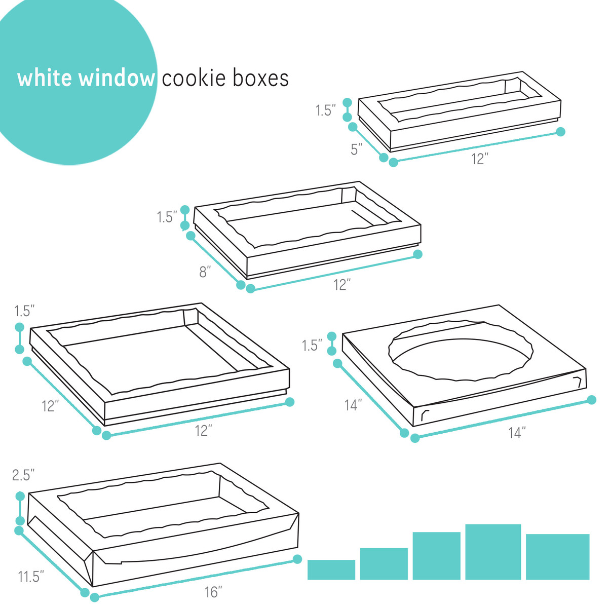 Image of White Window Cookie Boxes