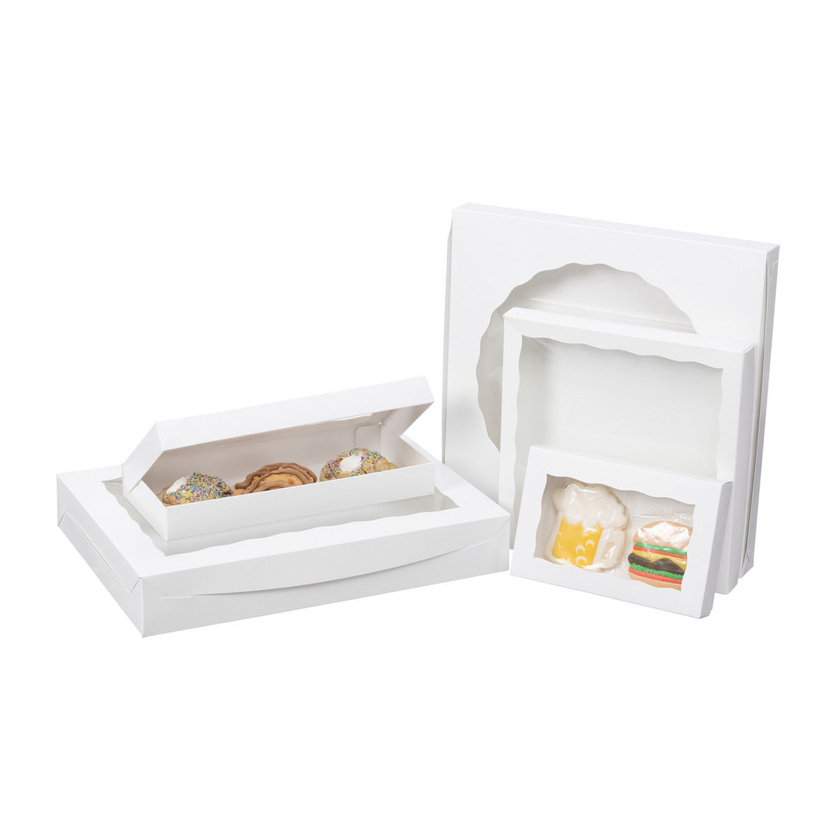 Image of White Window Cookie Boxes Image of White Window Cookie Boxes